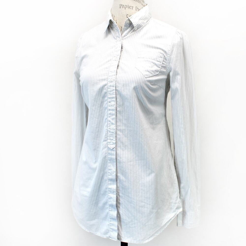 Anthropologie Odille minimalist office career blouse top long sleeve button up 2